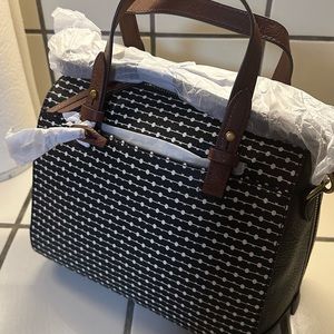 Fossil -Rachel Satchel Black Stripe -